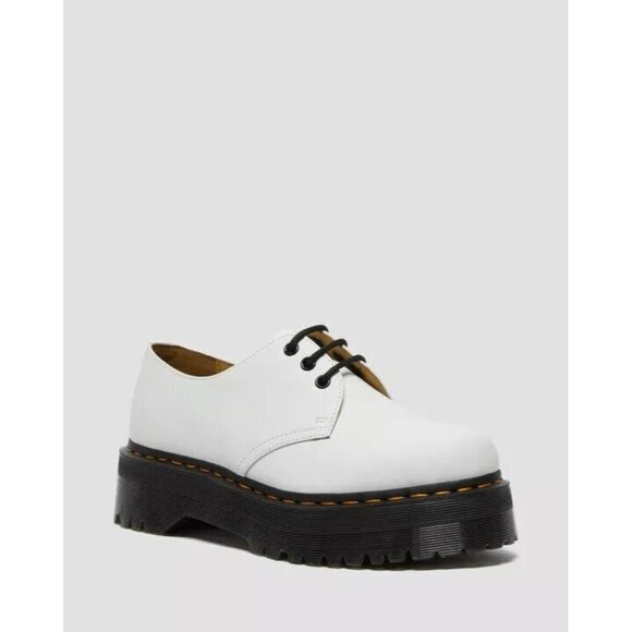 Dr. Martens Women white "1461 Quad" platform lace up shoes *Missized - Picture 1 of 10